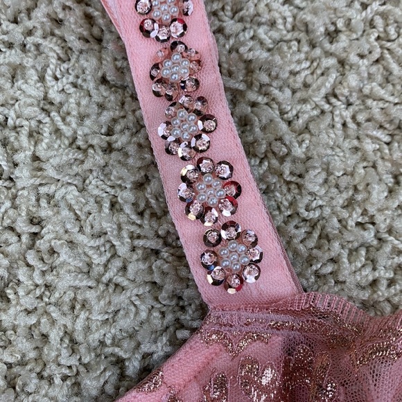 NWT Victoria’s Secret dream angels push up without padding pink lace bra sz 34D - Picture 4 of 9